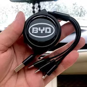 Car Telescopic Three-in-one Data Cable