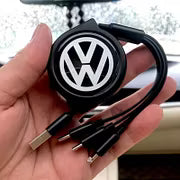 Car Telescopic Three-in-one Data Cable