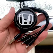 Car Telescopic Three-in-one Data Cable