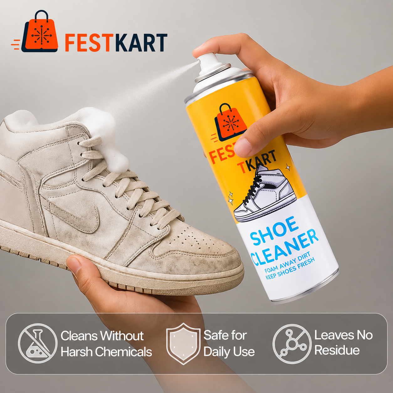 India's #1 Foam-Based Footwear Cleaner (Buy 1 Get 1 Free)