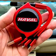 Car Telescopic Three-in-one Data Cable