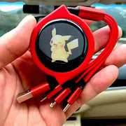 Car Telescopic Three-in-one Data Cable