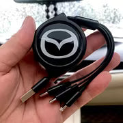 Car Telescopic Three-in-one Data Cable