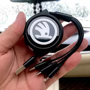 Car Telescopic Three-in-one Data Cable