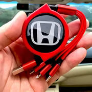 Car Telescopic Three-in-one Data Cable