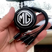Car Telescopic Three-in-one Data Cable