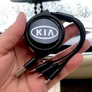 Car Telescopic Three-in-one Data Cable