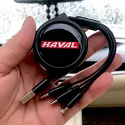Car Telescopic Three-in-one Data Cable