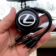Car Telescopic Three-in-one Data Cable
