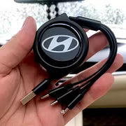 Car Telescopic Three-in-one Data Cable