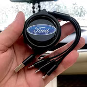 Car Telescopic Three-in-one Data Cable