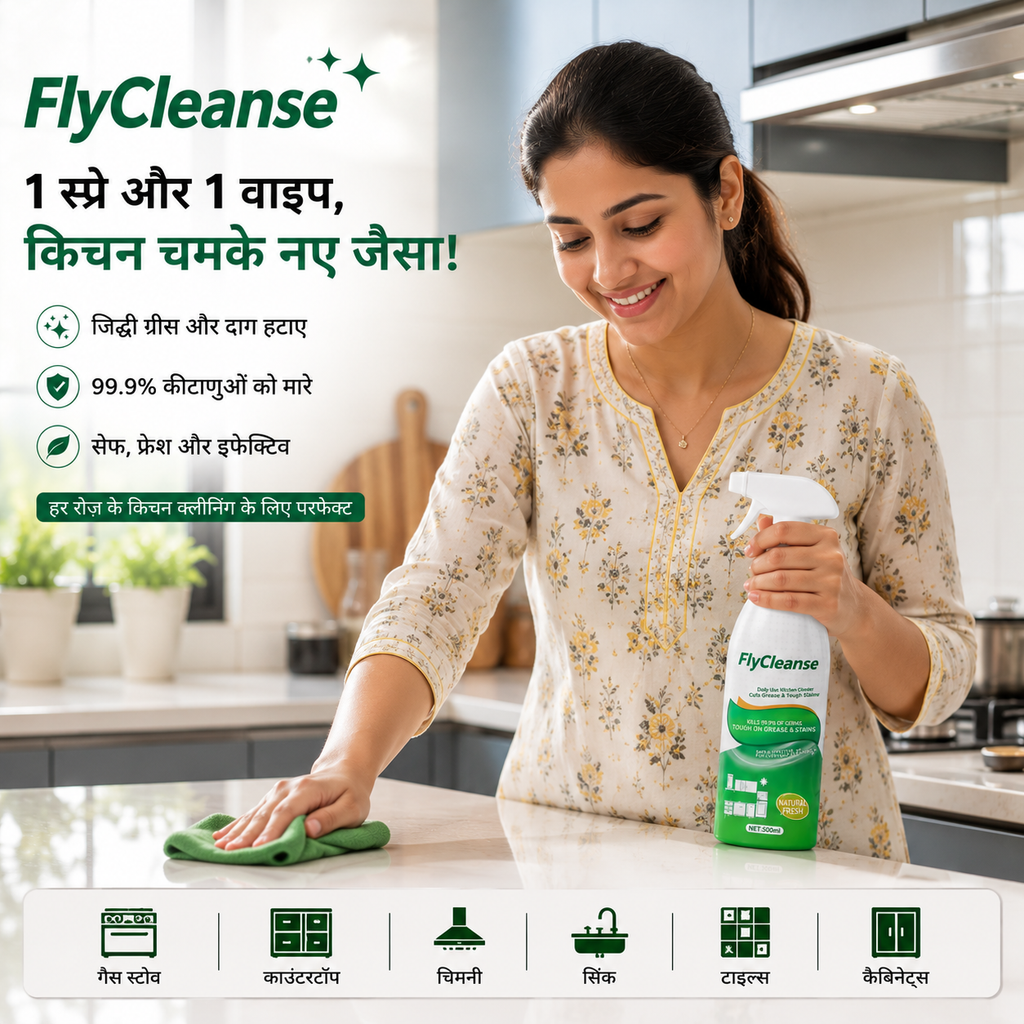 India's #1 Foam-Based FlyCleanse Kitchen Cleaner & Disinfectant ( Buy 1 Get 1 Free)