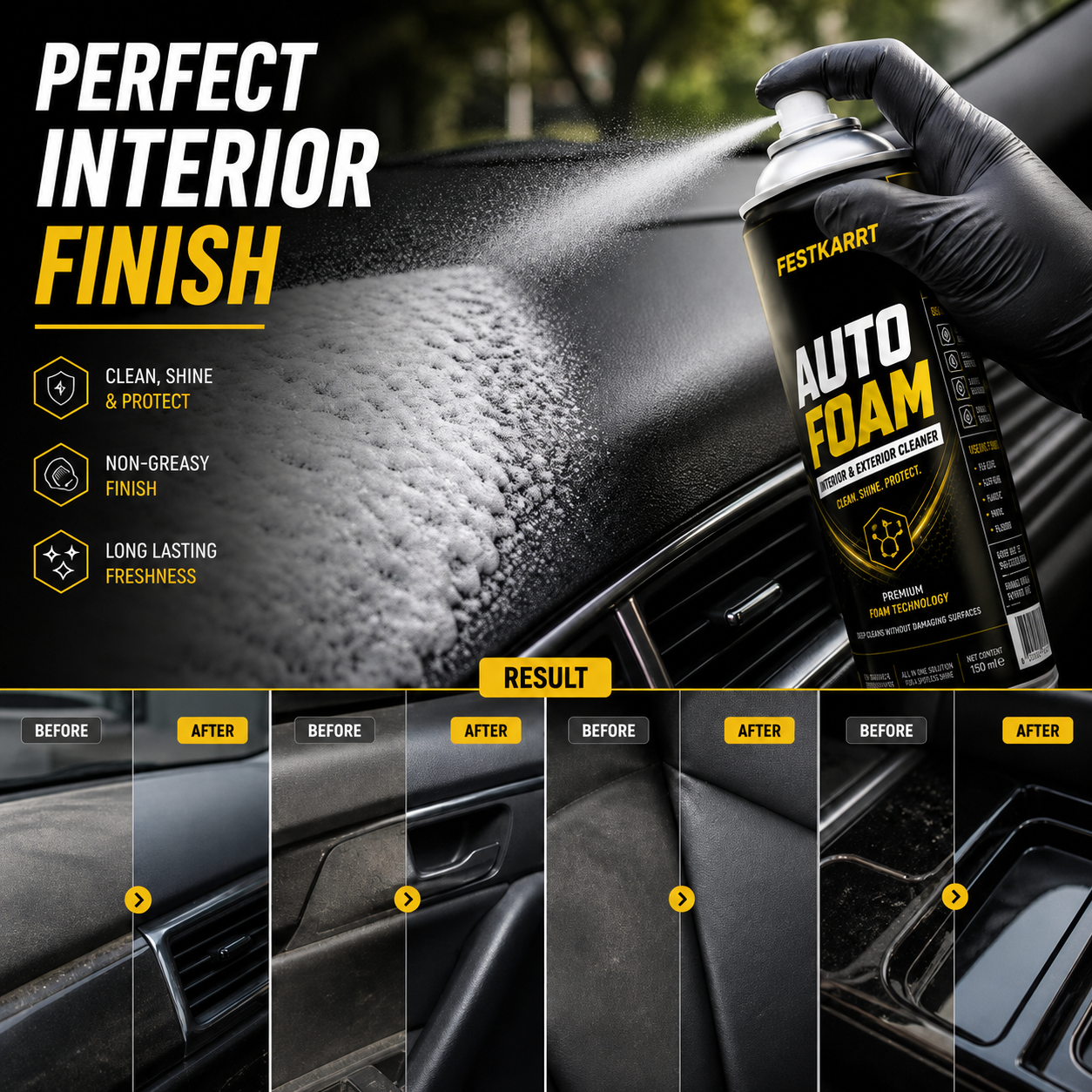 India's #1 Foam-Based Car Interior Cleaner Spray (Buy 1 Get 1 Free)