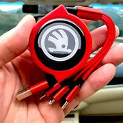 Car Telescopic Three-in-one Data Cable