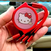 Car Telescopic Three-in-one Data Cable