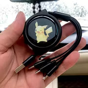 Car Telescopic Three-in-one Data Cable