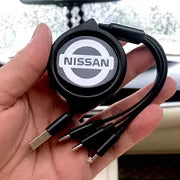Car Telescopic Three-in-one Data Cable