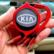 Car Telescopic Three-in-one Data Cable