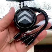 Car Telescopic Three-in-one Data Cable