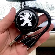 Car Telescopic Three-in-one Data Cable