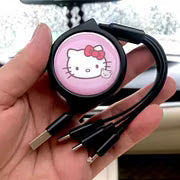 Car Telescopic Three-in-one Data Cable